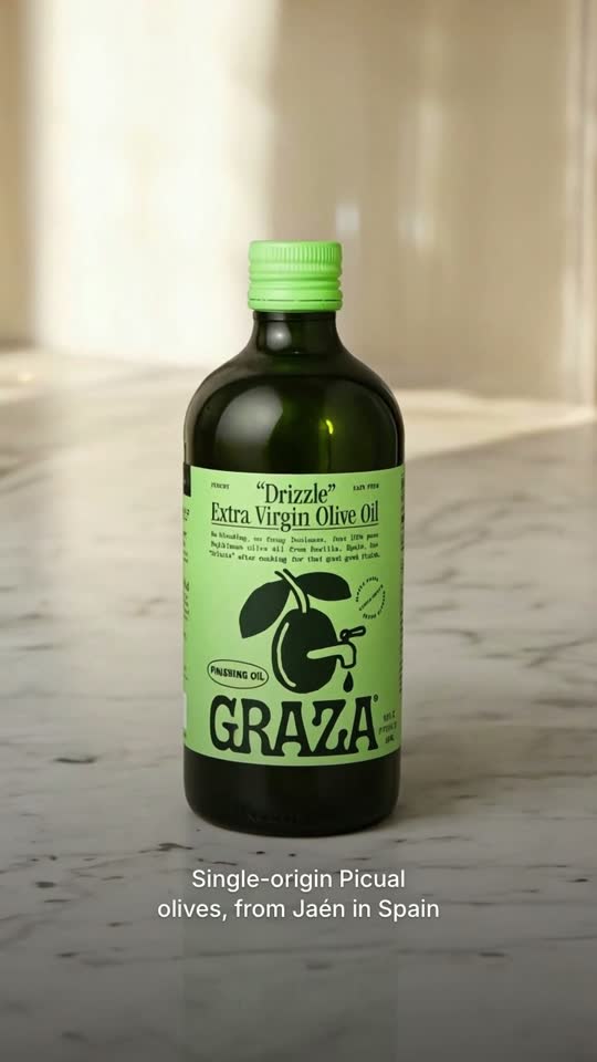 Explainer: Graza Drizzle bottle on marble
